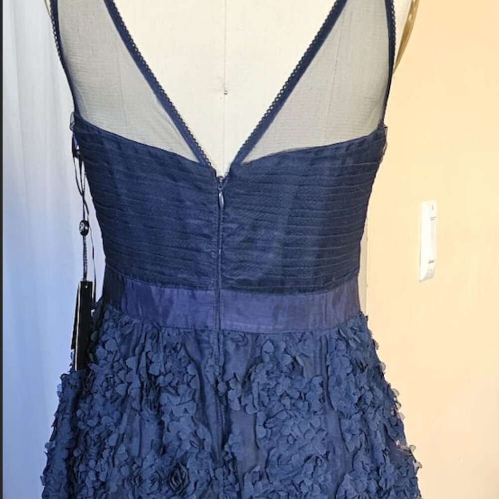 Adrianna Papell Floral Embroidered Illusion Gown - Picture 3 of 16